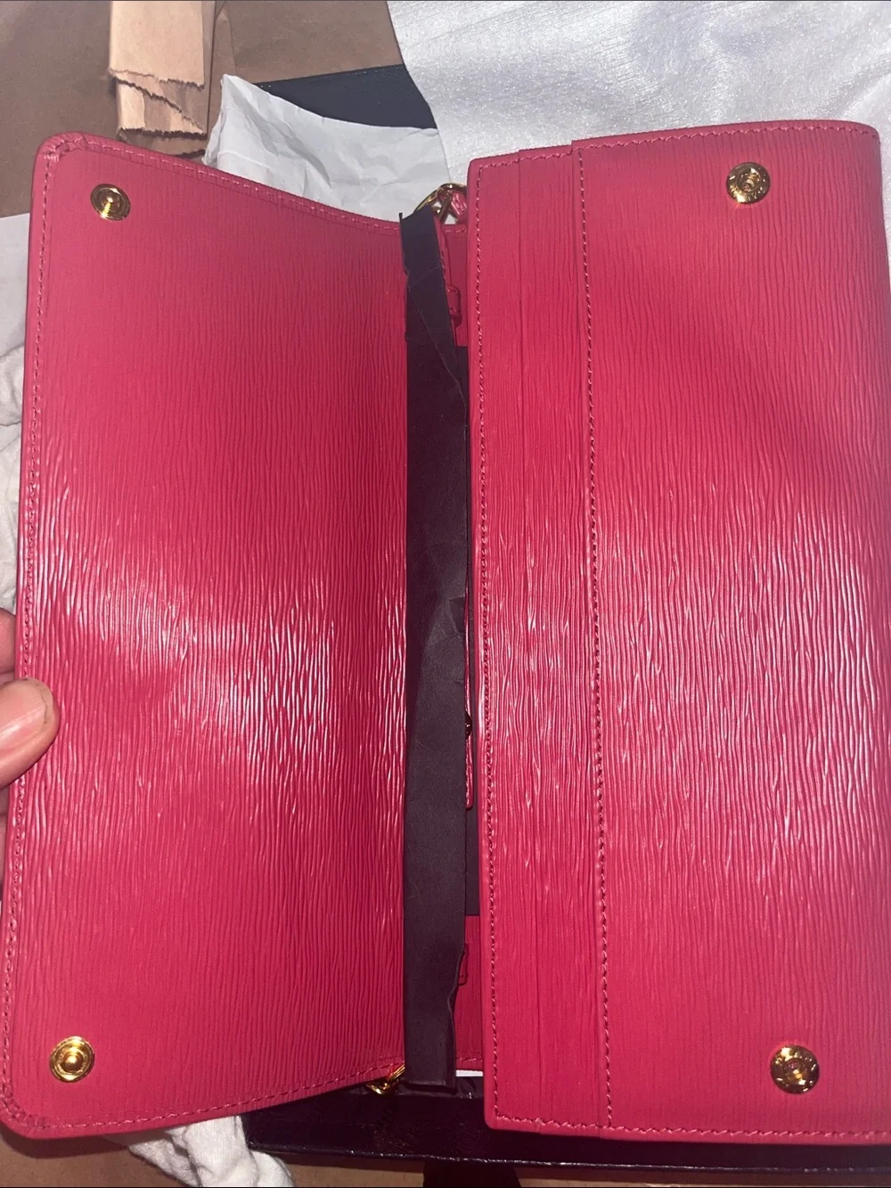 Prada Peony Saffiano Leather Wallet on Chain- No Longer Available